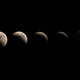 Diferentes etapas del eclipse lunar sobre Tokio, Japón, combinadas en una sola imagen.